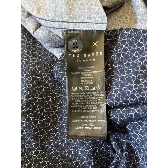 Ted Baker London Womens Size 6 Blue Button Up Collared Dress Shirt Career Wear - Picture 5 of 5